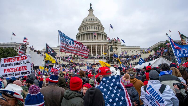 Rioters loyal to Donald Trump at the US Capitol in Washington on January 6, 2021 (Jose Luis Magana/AP)
