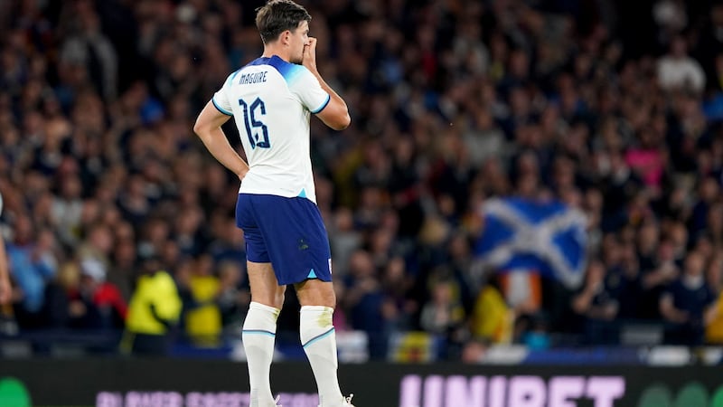 Harry Maguire was mocked by Scotland fans at Hampden Park (Andrew Milligan/PA)