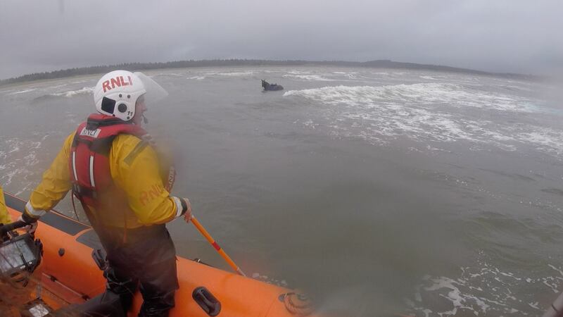 The distressed animal called Valentine was coaxed out of four metres deep waters on Monday evening.