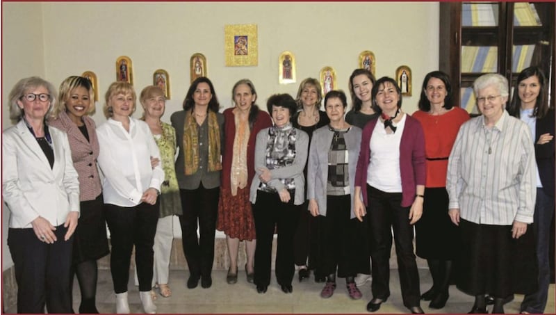 Members of staff at the Vatican&#39;s Dicastery for Laity, Family and Life. Included in the group are: first left, Linda Ghisoni, Dicastery undersecretary and consultor at the Congregation for the Doctrine of the Faith; fifth from left, Gabriella Gambino, Dicastery undersecretary; and seventh from left, Elizabeth Hawkins, from Waterford. 