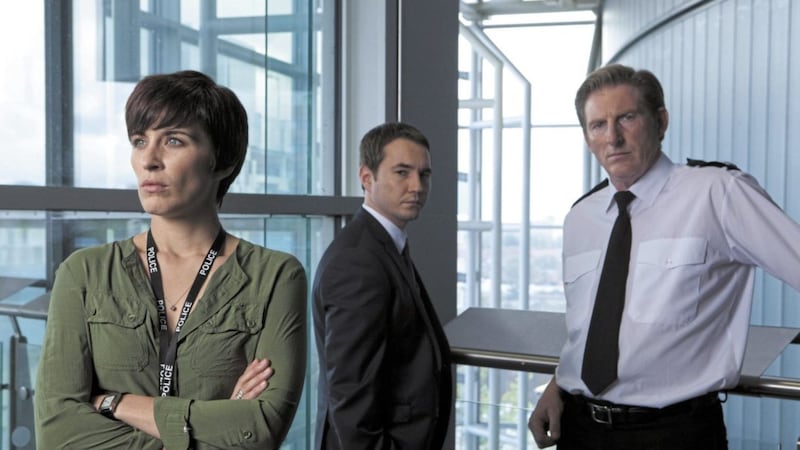 Adrian Dunbar, right, with Vicky McClure and Martin Compston in Line Of Duty 