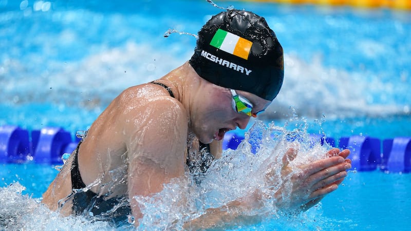 Ireland's Mona McSharry in action during the Women's 100m Breaststroke second semi final at the Tokyo Aquatics Centre on the third day of the Tokyo 2020 Olympic Games in Japan.