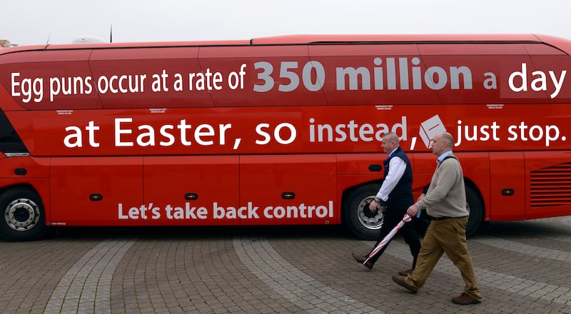 The Brexit bus with a new slogan