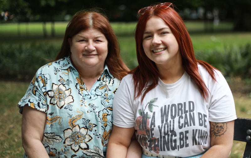 Mary Feeney-Morrison (left) and her daughter Sarah Feeney-Morrison, in Russell Square, London. Mary's sister Kathleen Feeney was shot and killed at the age of 14 by an IRA sniper in Derry in 1973. Picture by Ashlee Ruggels/PA Wire&nbsp;