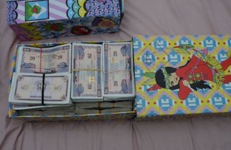 &nbsp;Some of the cash seized by the PSNI during Operation Venetic
