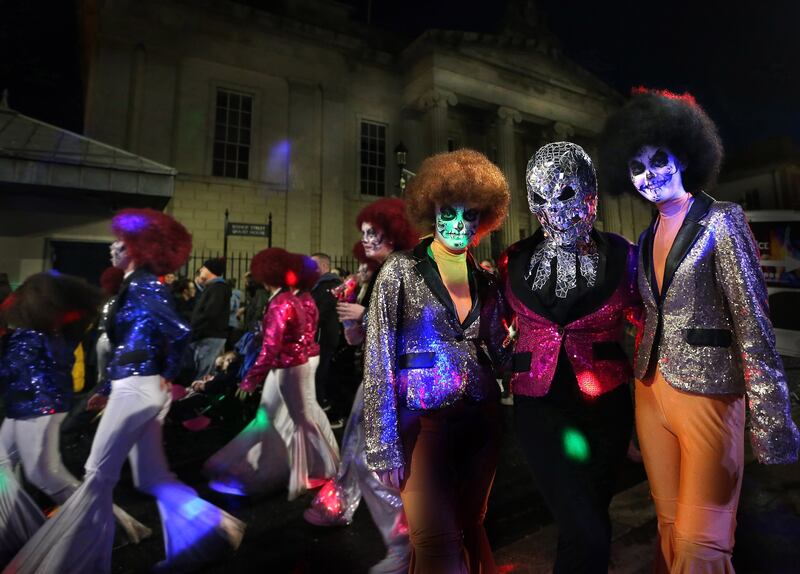 Performers from City Dance who took part in a flash mob routine outside the Court House during the Derry Halloween Festival which got underway at the weekend. Picture Margaret McLaughlin