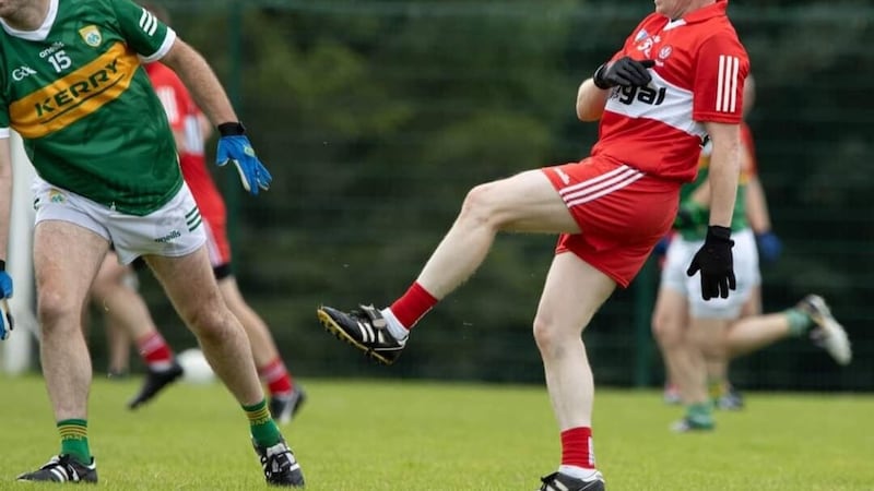 Derry Masters captain Jimmy O'Connor in action against Kerry