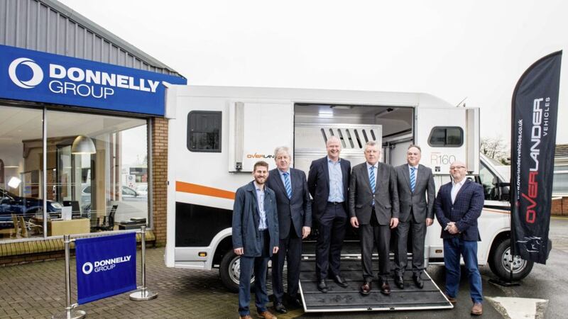 L-R Allan McBurney from Overlander Vehicles, Raymond Donnelly from Donnelly Group, Ronan Hamill from Overlander Vehicles, Terence Donnelly from Donnelly Group, Andrew Penney from Overlander Vehicles and John Brankin from Donnelly Group 