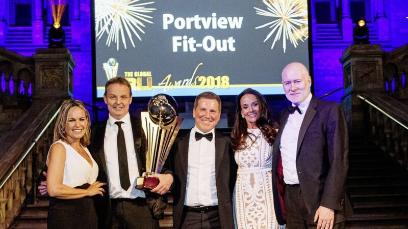 The Portview team celebrate the Contractor of the Year accolade at the annual Global RLI Awards 