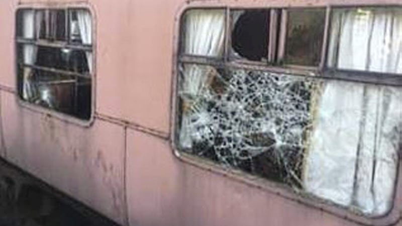 A window has been smashed in a train used for Santa&#39;s Grotto visits 