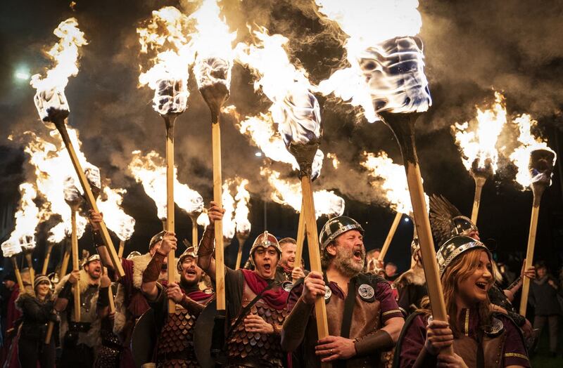 Shetland Vikings light up the Celtic Connections opening weekend as they welcome audiences to the Glasgow Royal Concert Hall with flaming torches, cheers and songs celebrating Up Helly Aa 