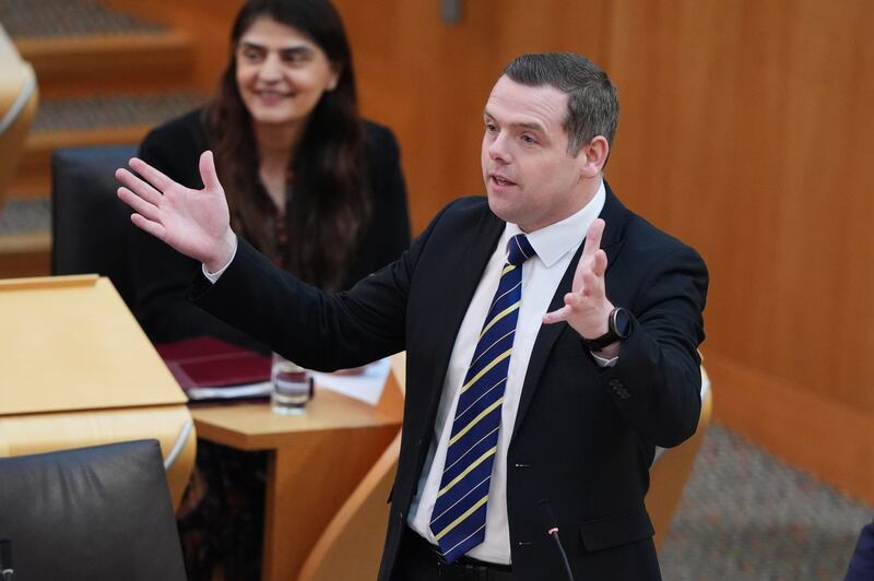 Scottish Conservative leader Douglas Ross claimed Humza Yousaf had resigned ‘in disgrace’