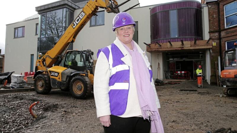 Heather Weir Chief Excutive of the NI Hospice pictured during building work at the Belfast facility in March 2016. The new upgraded facility opened in May this year. 