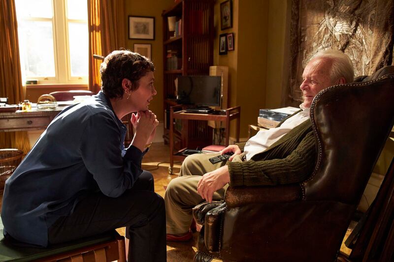 Olivia Colman as Anne and Sir Anthony Hopkins as Anthony in The Father (Lionsgate Films/Sean Gleason)