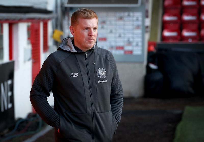 Celtic boss Neil Lennon ahead of the Ladbrokes Scottish Premiership match at Pittodrie Stadium, Aberdeen on Sunday February 16, 2020. Picture by Jane Barlow/PA Wire. <br />&nbsp;