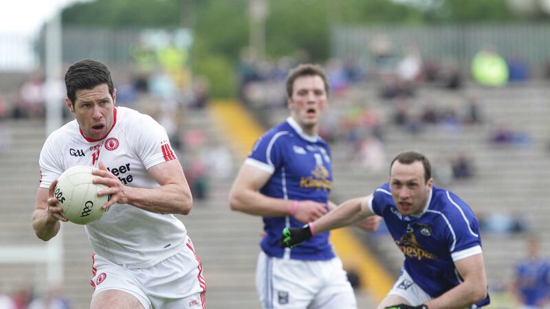 Sean Cavanagh in action for Tyrone against Cavan at Clones last Sunday<br />Picture by Colm O'Reilly &nbsp;
