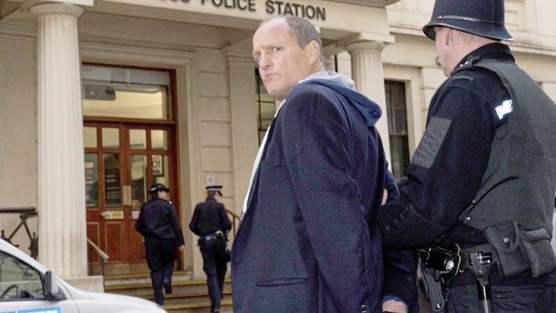 Woody Harrelson is shooting a movie this morning in London which will broadcast live to cinemas across the US 