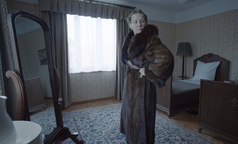 Sandra Huller in a scene from The Zone of Interest (A24 via AP)