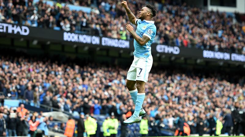 Raheem Sterling celebrates his hat-trick against Bournemouth at the Etihad Stadium on Saturday<br />Picture: PA&nbsp;
