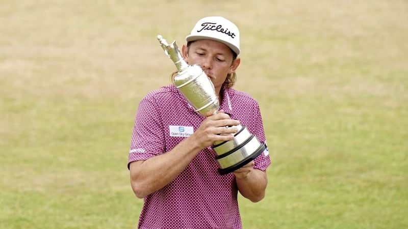 Australia&#39;s Cameron Smith celebrates with the Claret Jug after winning the Open at the Old Course, St Andrews yesterday Picture by PA 