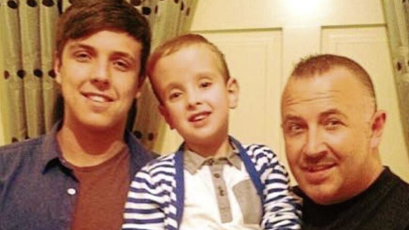 Stephen Green pictured with his sons Tiernan (left), who passed away last year following an asthma attack, and Ryan