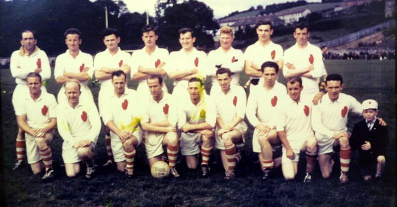 The 1957 Tyrone team which retained the Anglo-Celt Cup but lost to Louth in the All-Ireland SFC semi-final.