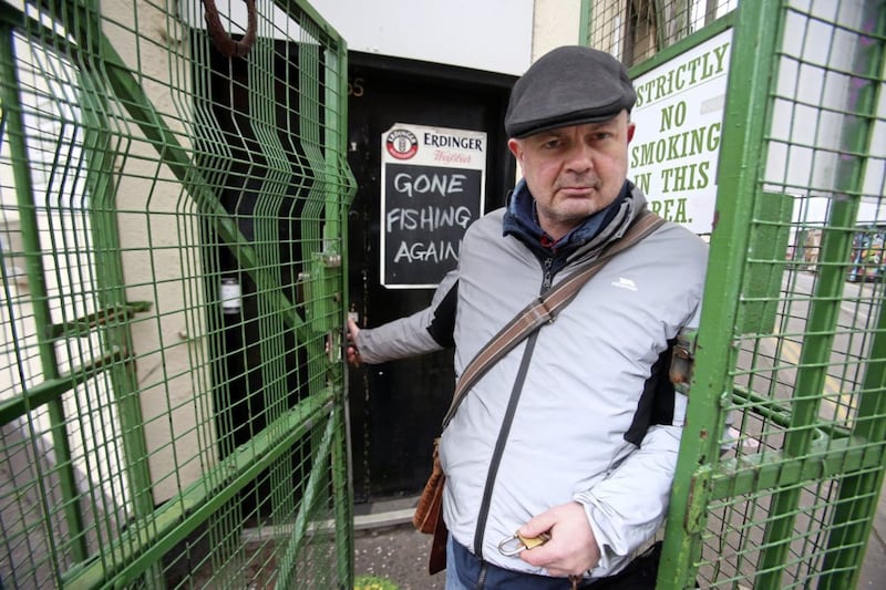 Pedro Donald, owner of the Sunflower Public House in Belfast city centre, announced the bar will close for two weeks until after the New Year as part of a self-imposed circuit breaker. Picture by Mal McCann 