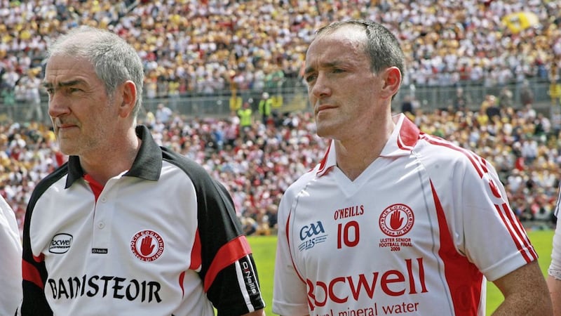 Brian Dooher (right) who teamed up with Fergal Logan to lead the Red Hand County after the departure of former senior football manager Mickey Harte. Picture by Seamus Loughran 