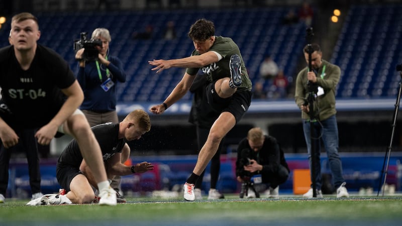 Charlie Smyth made 12 out of 16 kicks at the NFL Combine in Indianapolis last weekend