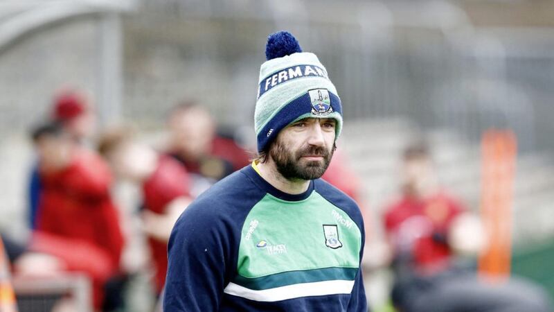 Because of Covid-19 concerns, Fermanagh manager Ryan McMenamin was without some players for Sunday&#39;s trip to Ennis. Pic Philip Walsh. 