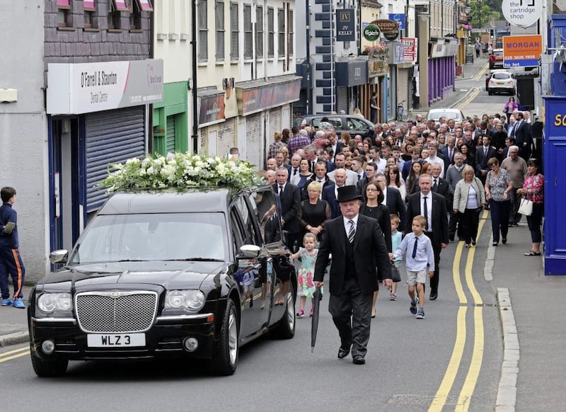 The funeral of Newry business man and former Down footballer Brian Conlon Picture Mal McCann. 