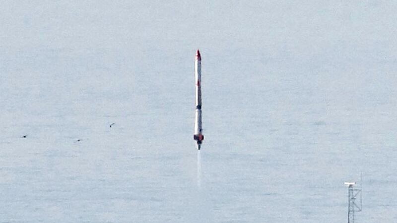 The MOMO-3 rocket reached 60 miles in altitude before falling into the Pacific.