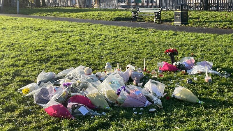 Floral tributes left at the scene at Stowlawn playing fields in Wolverhampton