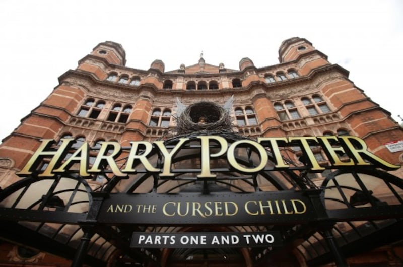 The sign for the show Harry Potter and Cursed Child, at the Palace Theatre in London. PRESS ASSOCIATION Photo. Picture date: Saturday July 30, 2016. Photo credit should read: Yui Mok/PA Wire