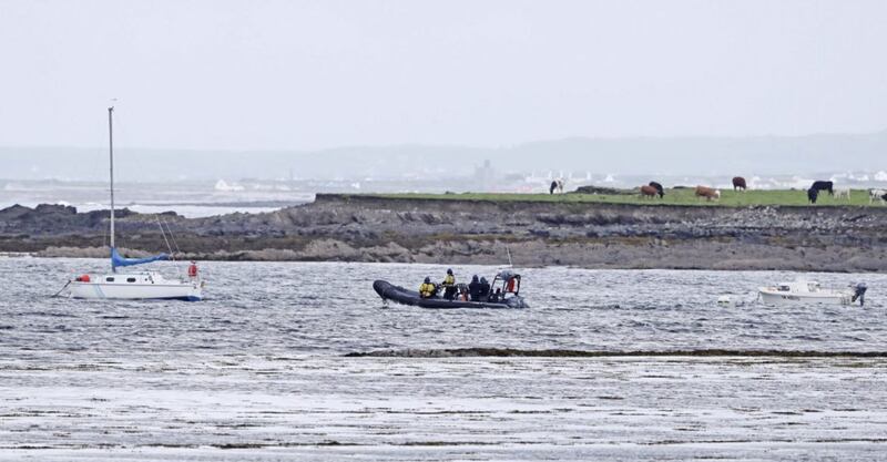 Naval crew from LE James Joyce provide security in Doonbeg Bay in west County Clare, Ireland, as the village prepares for the arrival of US President Donald Trump. Niall Carson/PA Wire.