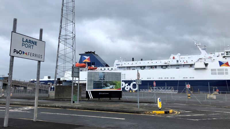 P&amp;O European Causeway ferry docked at Larne Port. Picture by David Young/PA Wire&nbsp;