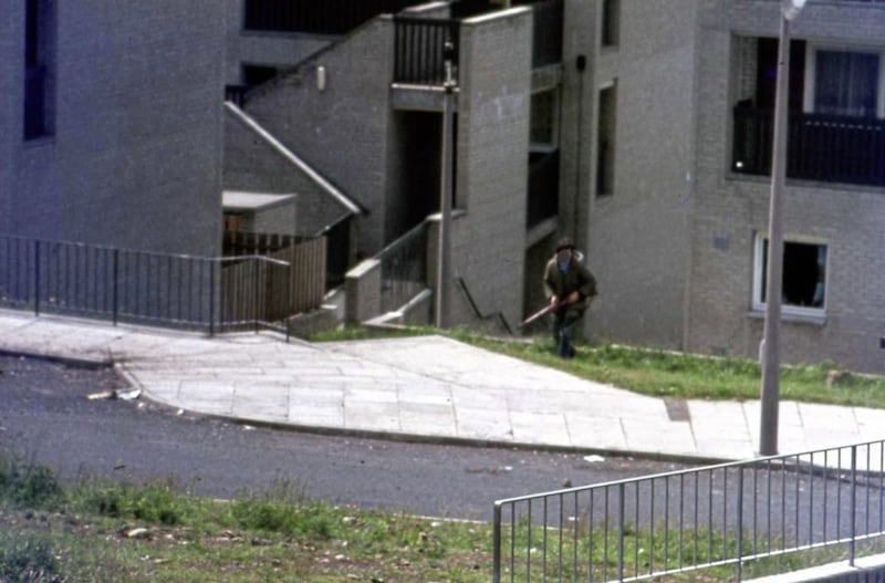 IRA gunmen in the Lenadoon Flats during the breakdown of the IRA ceasefire in 1972 which gun battles with the British Army lasting for six days. 