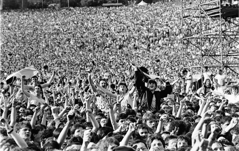 &nbsp;The 80,000-strong crowd at Slane to see Queen in 1986. Picture by Hugh Russell.