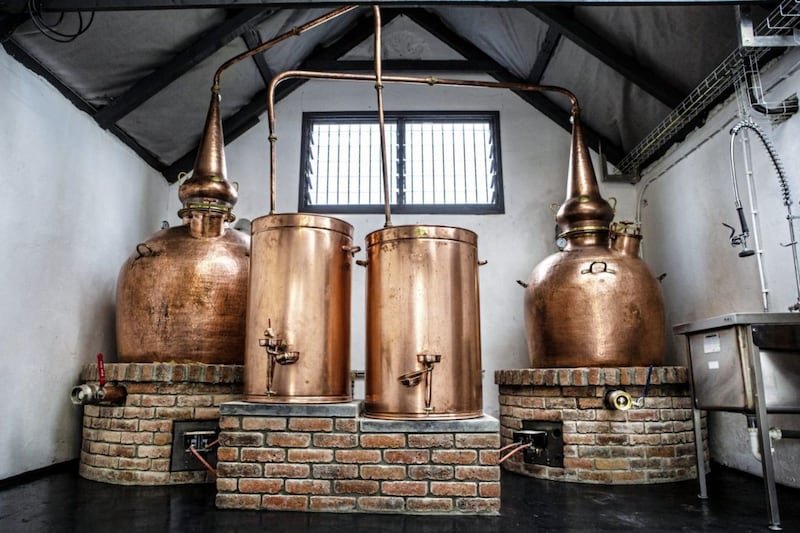 The copper stills used at Killowen look as if they came straight out of the imaginarium at Hogwart&rsquo;s school for wizards 