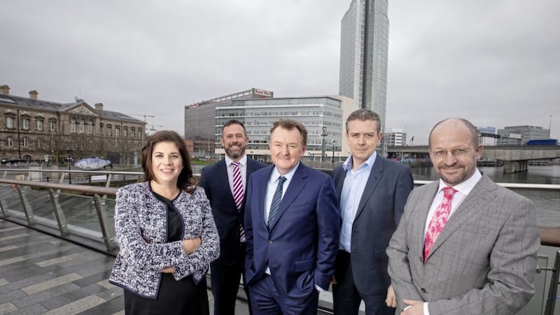 Millar McCall Wylie partners (from left) Caroline Prunty, Jan Cunningham, Peter McCall, Damian McParland and Conor Wylie 