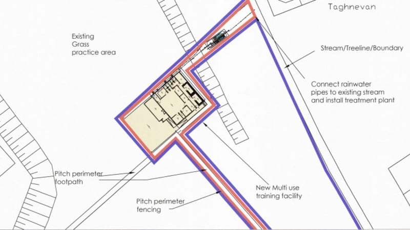 A block plan highlighting the location of the proposed training facility