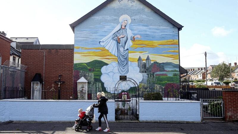 A religious mural in Belfast&#39;s Ardoyne &ndash; the north&#39;s latest census shows Catholics outnumber Protestants for the first time. Picture by Mal McCann  