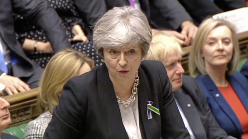 Prime Minister Theresa May speaks during Prime Minister&#39;s Questions in the House of Commons yesterday 