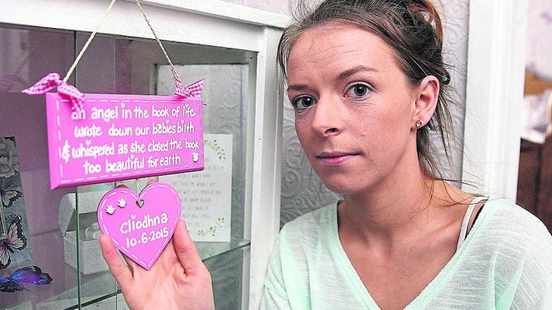 Caoimhe Murphy from Lurgan whose baby Cliodhna was stillborn almost a year ago Picture: Mal McCann 