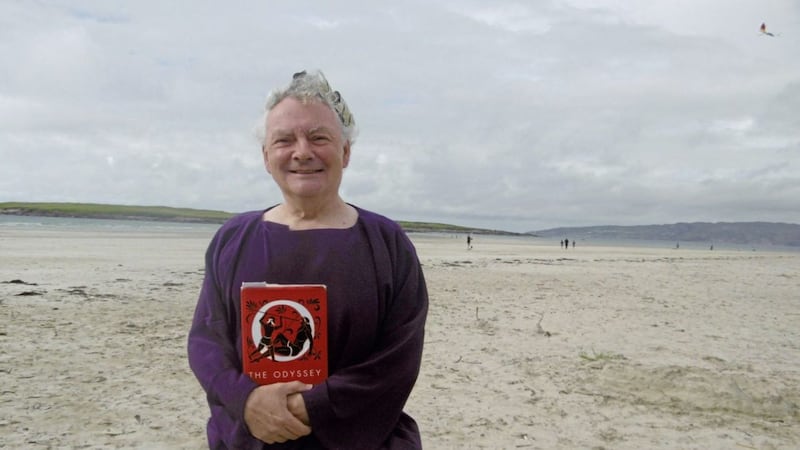 The sea, the sea &ndash; actor Niall Cusack performed Homer&#39;s The Odyssey barefoot on Narin strand, Portnoo, during Frielfest 