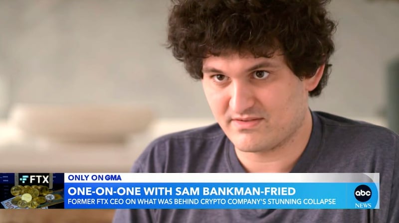 In this screengrab from an interview with ABC News is Sam Bankman-Fried