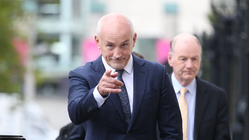 &nbsp;Barry McGuigan on the way into the Hight Court in Belfast yesterday Picture by Hugh Russell.