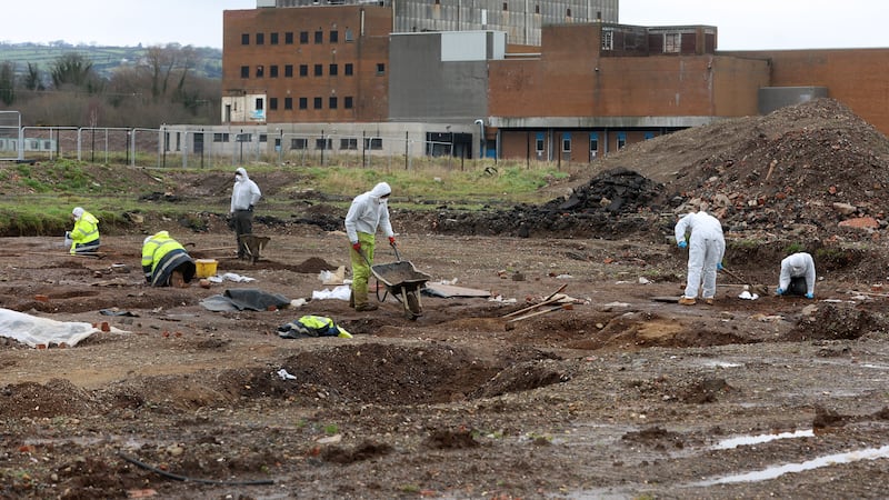 Archaeological dig at a site in Carrickfergus, Co Antrim  thought to be a medieval graveyard. PICTURE: MAL MCCANN