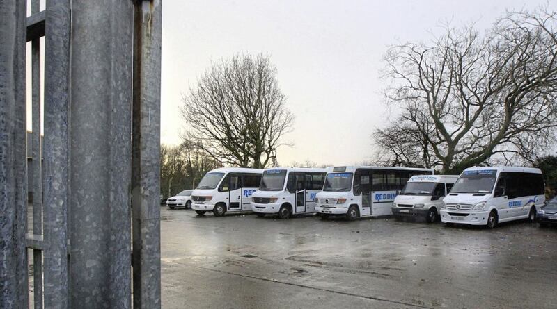 Don Reddin&#39;s vehicle yard in the Republic of Ireland where he operates a coach hire business close to Muff village in Co-Donegal. Picture Margaret McLaughlin 2-12-17. 