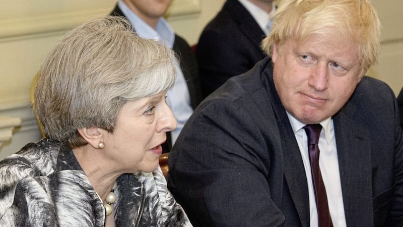 Prime Minister Theresa May with former Foreign Secretary Boris Johnson. File picture by Leon Neal, Press Association 